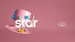 Το νέο λογότυπο του Star Channel σε ροζ φόντο με τρισδιάστατη κούπα.