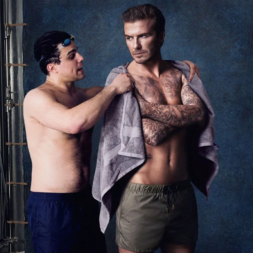 Ο Average Bob με τον David Beckham σε χιουμοριστικό κολάζ.