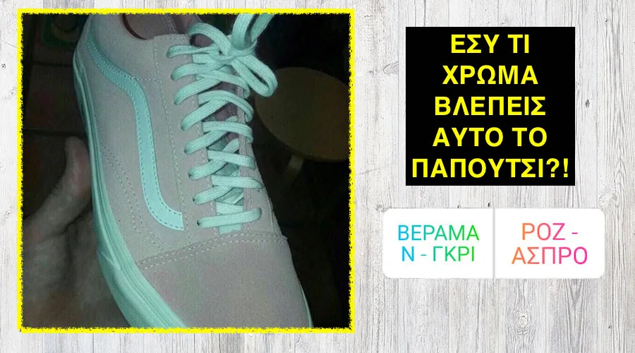 Φωτογραφία ενός παπουτσιού Vans που προκάλεσε viral συζήτηση για το χρώμα του.