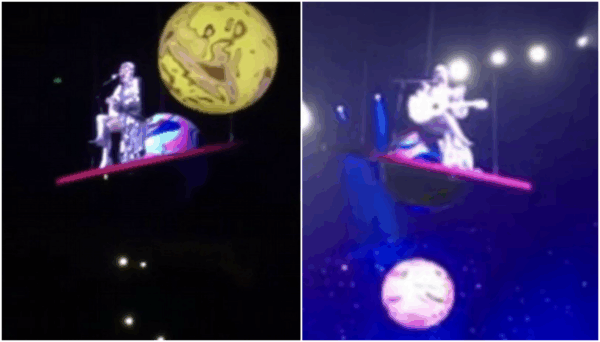Το αστείο ατύχημα της Katy Perry σε συναυλία: “Κόλλησε” στον αέρα και δεν μπορούσε να κατέβει (video)