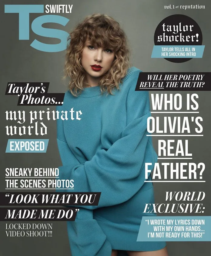 Η Taylor Swift σε εξώφυλλο περιοδικού για το άλμπουμ Reputation.