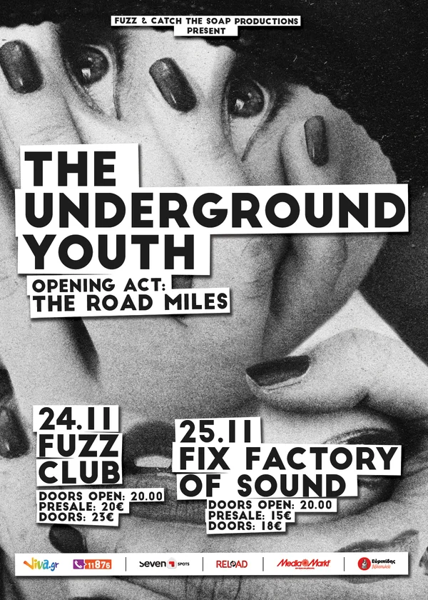 Αφίσα συναυλίας των The Underground Youth στην Ελλάδα.