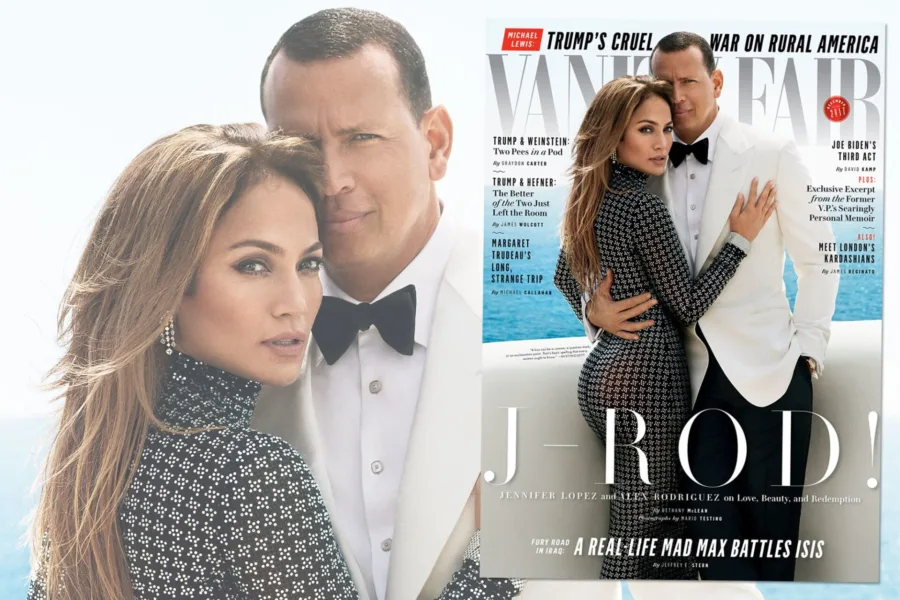 Η Jennifer Lopez και ο Alex Rodriguez σε εξώφυλλο του περιοδικού Vanity Fair.
