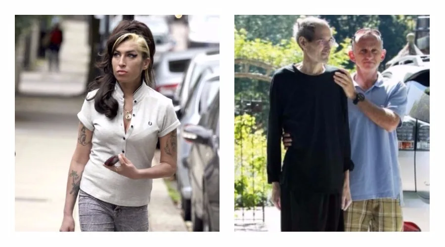 Η Amy Winehouse και ο Steve Jobs σε δύο διαφορετικές φωτογραφίες.