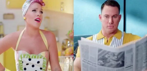Η P!nk και ο Channing Tatum σε σκηνή από το video clip Beautiful Trauma.