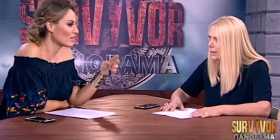 Η Άλκηστις Μαραγκουδάκη σε τηλεοπτική συνέντευξη στο Survivor Πανόραμα.