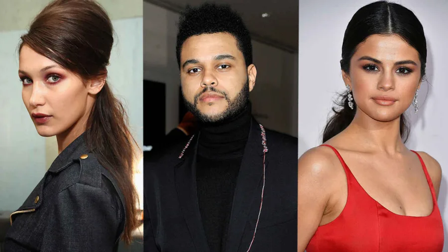 Bella Hadid, The Weeknd και Selena Gomez σε κολάζ φωτογραφιών