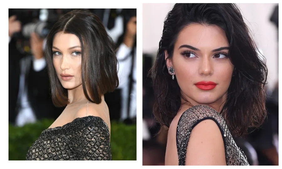 Η Bella Hadid και η Kendall Jenner σε κολλάζ φωτογραφιών.
