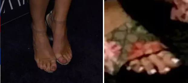 Κοντινό πλάνο στα πόδια της Kylie Jenner που φορούν πέδιλα