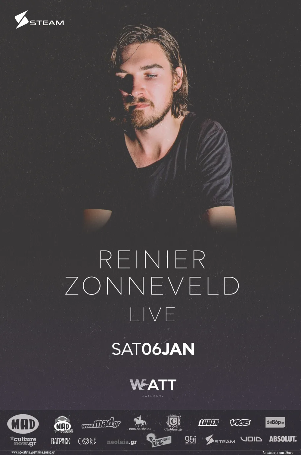 Αφίσα για το live του Reinier Zonneveld στο Steam.