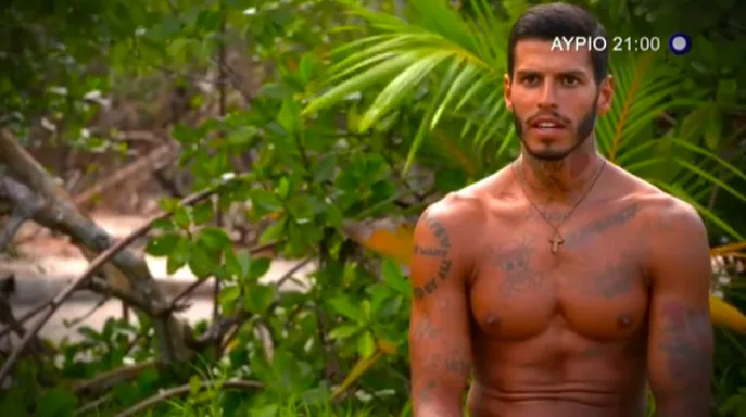 Ο Νικόλας Αγόρου σε πλάνο από το Survivor 2.
