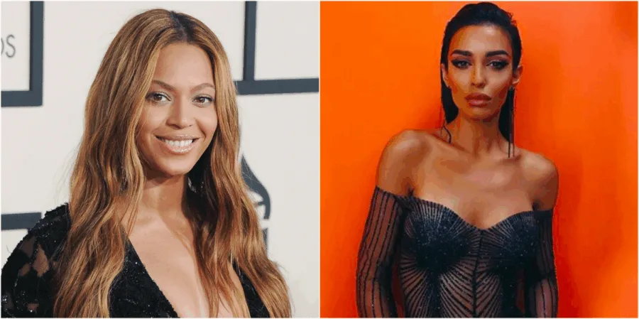 Η Beyonce και η Ελένη Φουρέιρα σε κολάζ φωτογραφιών.