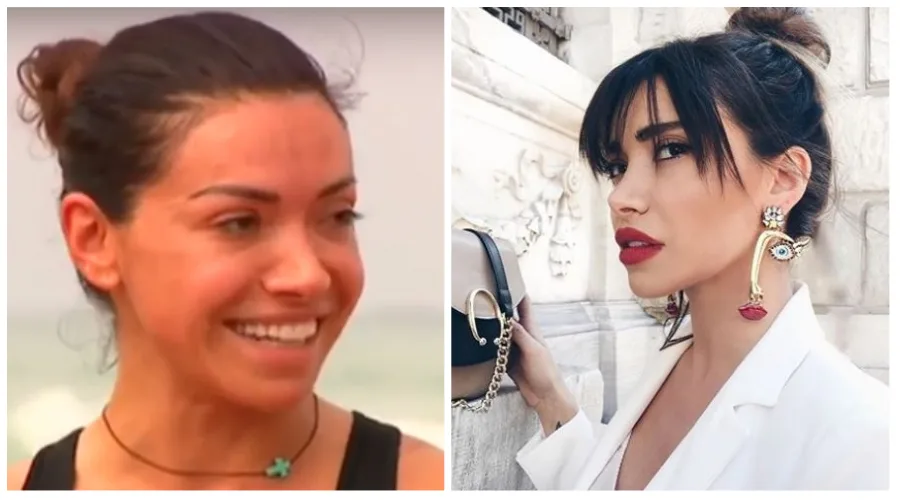 Κολλάζ με δύο φωτογραφίες παίκτριας του Survivor 2, μία από το παιχνίδι και μία από το Instagram.