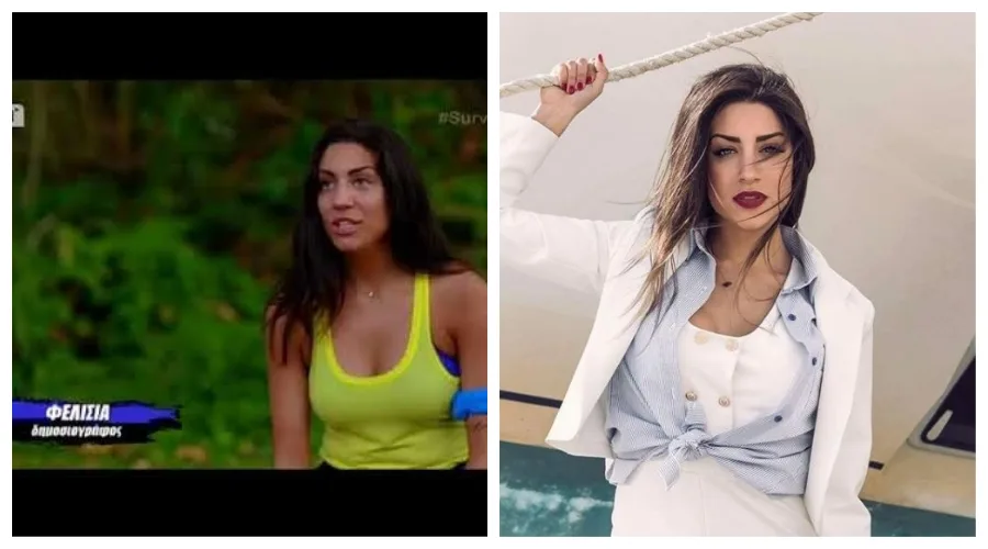 Σύγκριση της Φελίσιας Τσαλαπάτη στο Survivor 2 και στο Instagram.