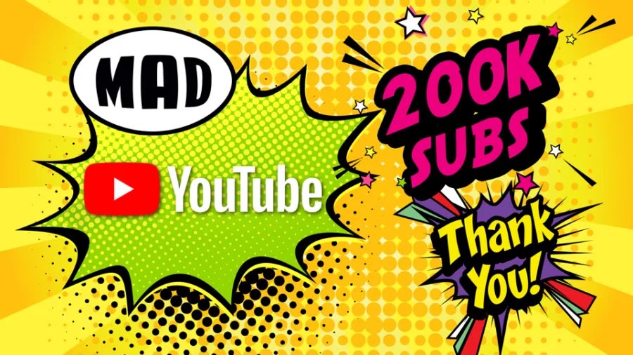Γραφικό Mad TV για τους 200.000 συνδρομητές στο YouTube.