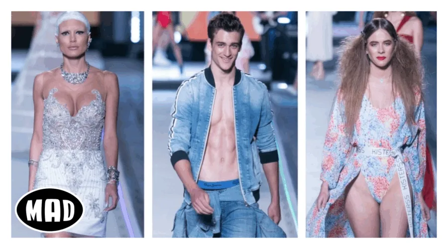Τρία μοντέλα στην πασαρέλα του Madwalk 2018 by Serkova.