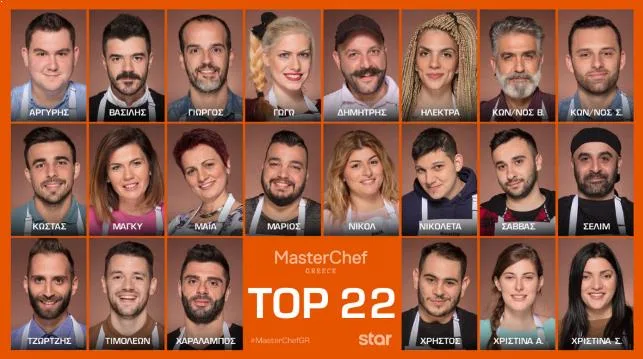 Κολάζ με τους 22 παίκτες του MasterChef 2.