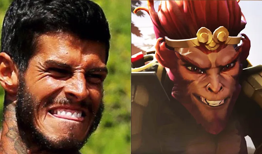 Παίκτης του Survivor και χαρακτήρας κινουμένων σχεδίων σε σύγκριση.