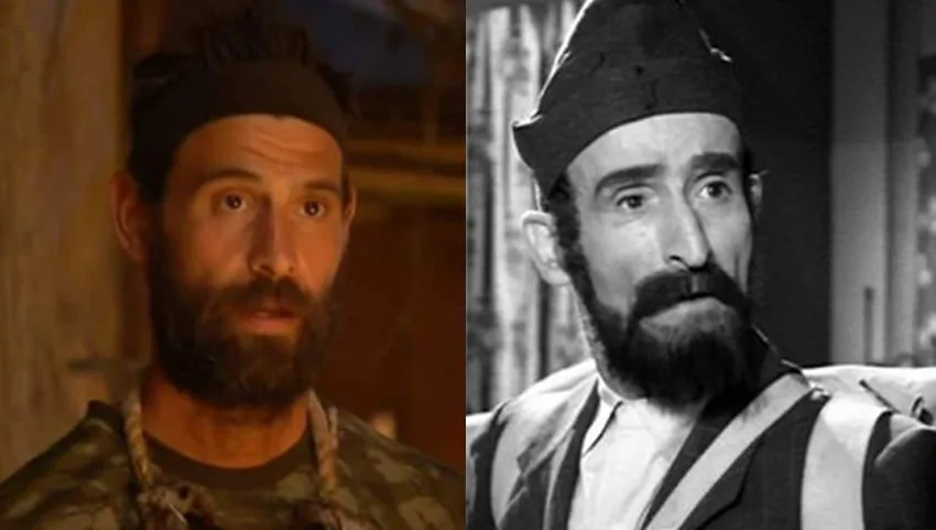 Κολάζ με παίκτη του Survivor και παλιό ηθοποιό.