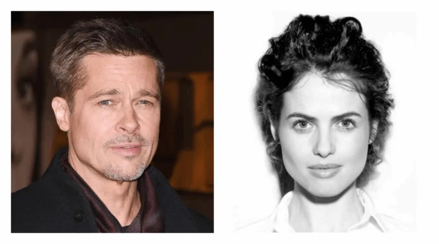 Ο Brad Pitt και η Neri Oxman σε κολάζ φωτογραφιών.