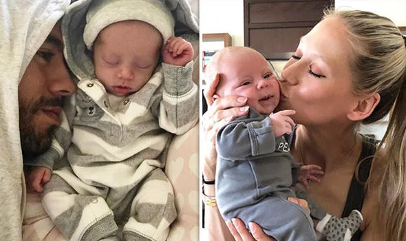Κολάζ με τον Enrique Iglesias και την Anna Kournikova να κρατούν τα μωρά τους.