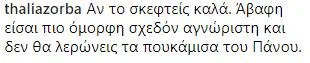 Στιγμιότυπο οθόνης από σχόλιο χρήστη στο Instagram.