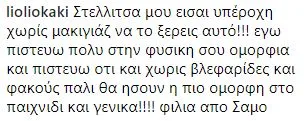 Σχόλιο χρήστη στα social media για τη Στέλλα Μιζεράκη.