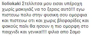 Σχόλιο χρήστη στα social media για τη Στέλλα Μιζεράκη.