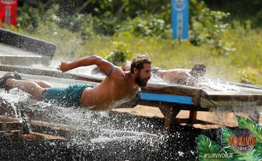 Ο Πάνος Θεοδώρου σε αγώνισμα του Survivor 2018.