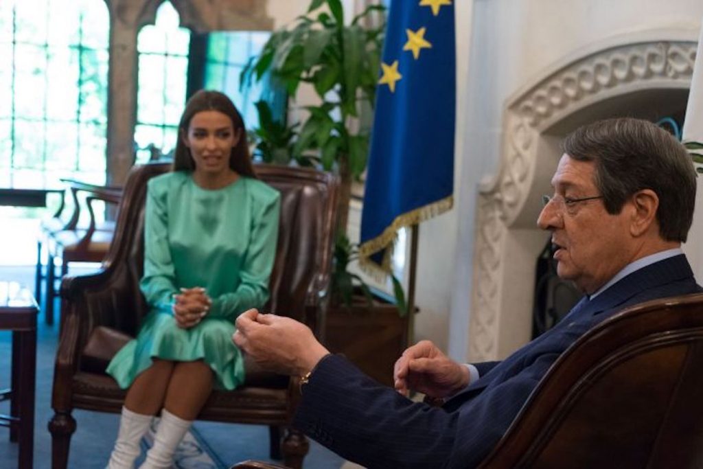 Η Ελένη Φουρέιρα σε συνάντηση με τον Πρόεδρο της Κυπριακής Δημοκρατίας.