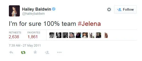 Hailey Baldwin για τον Justin και την Selena