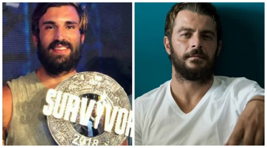 Ο Ηλίας Γκότσης με το τρόπαιο του Survivor 2018 και ο Ντάνος.
