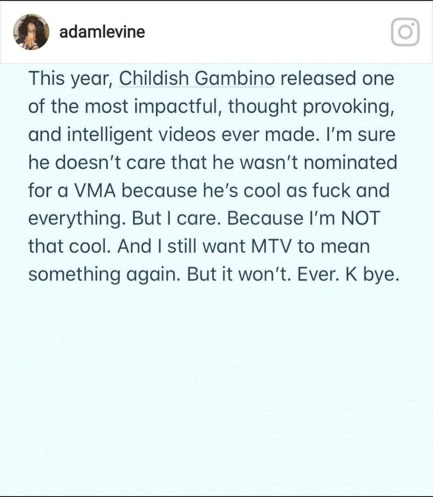 Adam Levine έκανε μια γκάφα με τον Childish Gambino