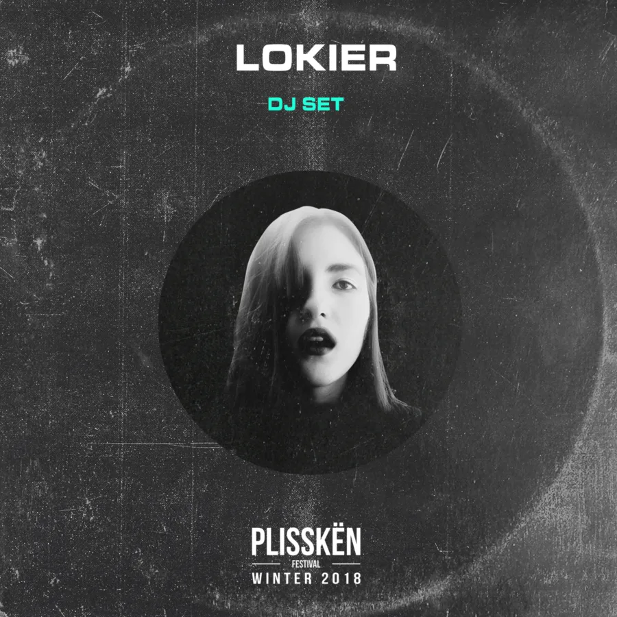 Ασπρόμαυρη αφίσα της Lokier για το Plisskën Festival Winter 2018.