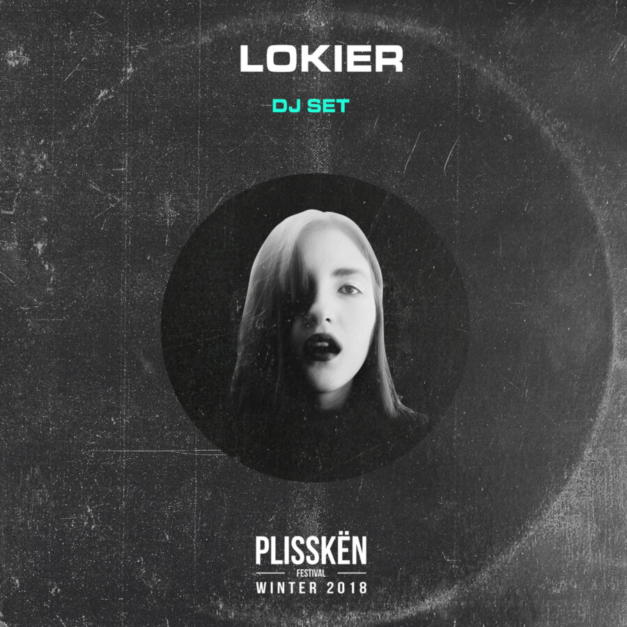 Ασπρόμαυρη αφίσα της Lokier για το Plisskën Festival Winter 2018.