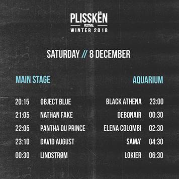 Πρόγραμμα του Winter Plisskën Festival 2018 για το Σάββατο 8 Δεκεμβρίου.