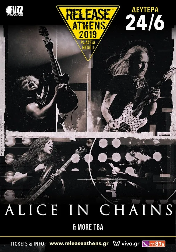 Αφίσα του συγκροτήματος Alice in Chains για το Release Athens 2019.
