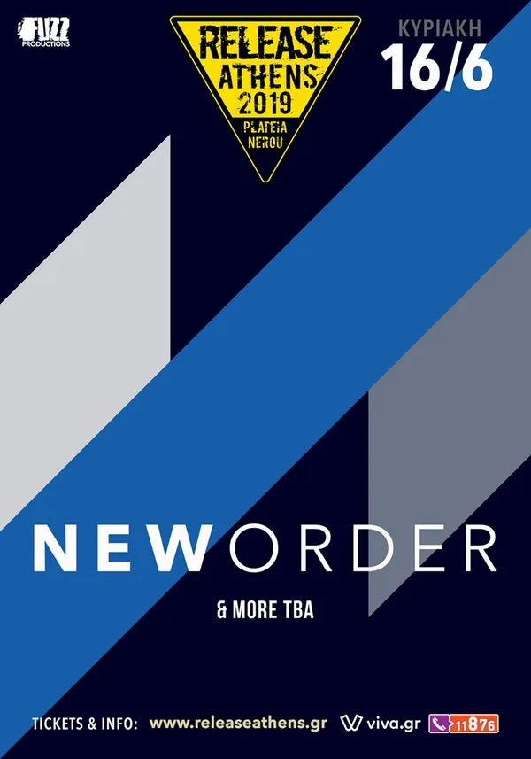 Αφίσα του Release Athens 2019 για τη συναυλία των New Order.