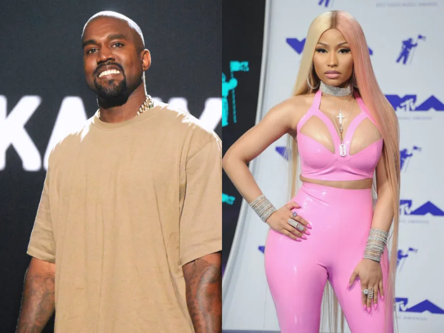 Ο Kanye West και η Nicki Minaj σε κολλάζ φωτογραφιών.