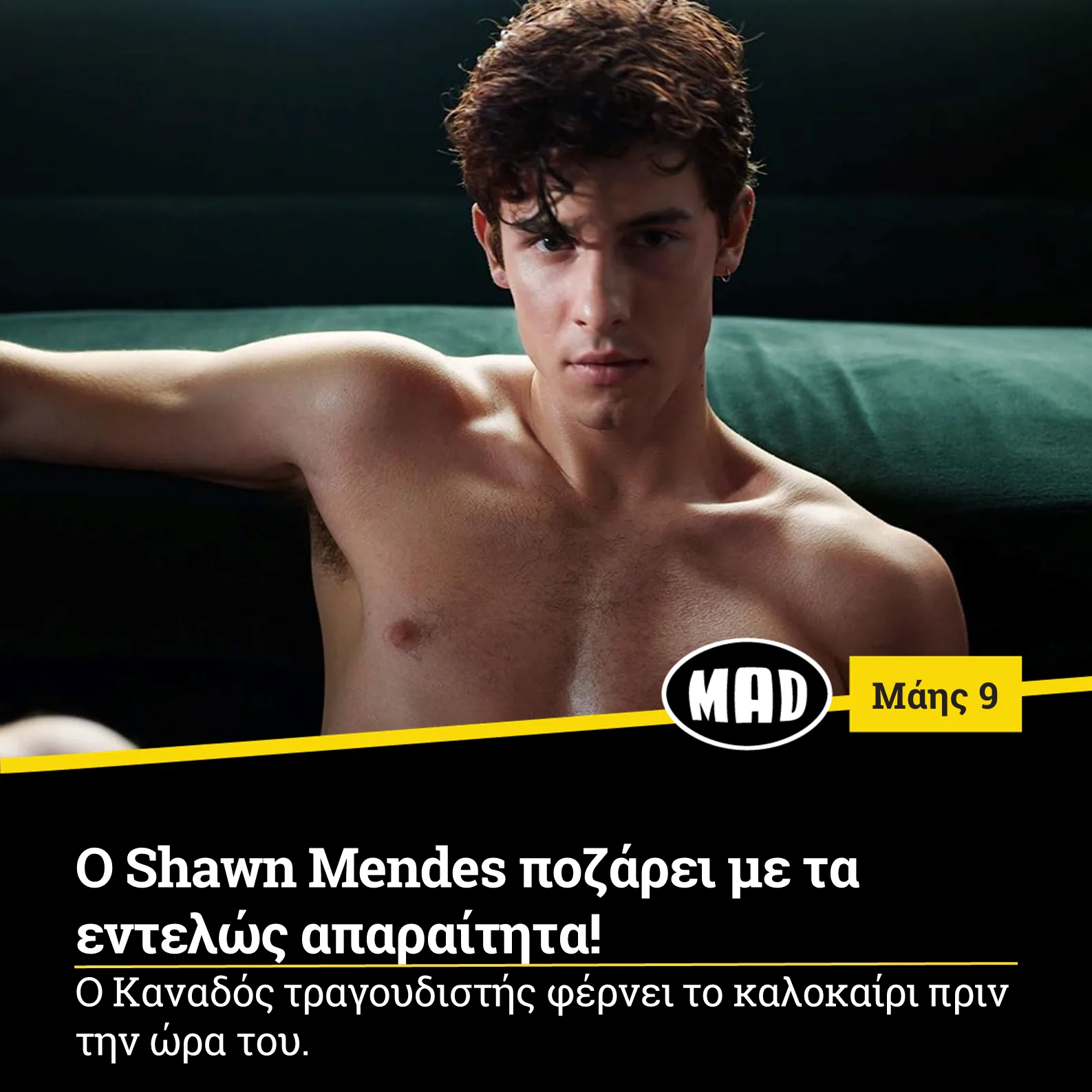 O Shawn Mendes ποζάρει με τα εντελώς απαραίτητα!