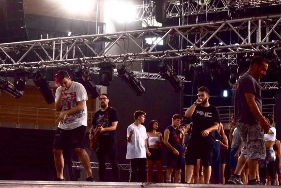 Ο Solmeister και ο dPans σε πρόβες για τα Mad Video Music Awards 2019.