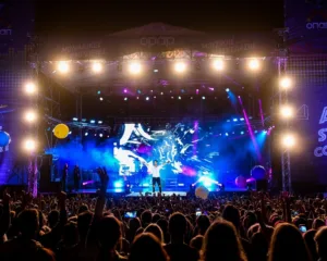 Ο Σάκης Ρουβάς στη σκηνή του All Stars Concert του ΟΠΑΠ στο Markopoulo Park.