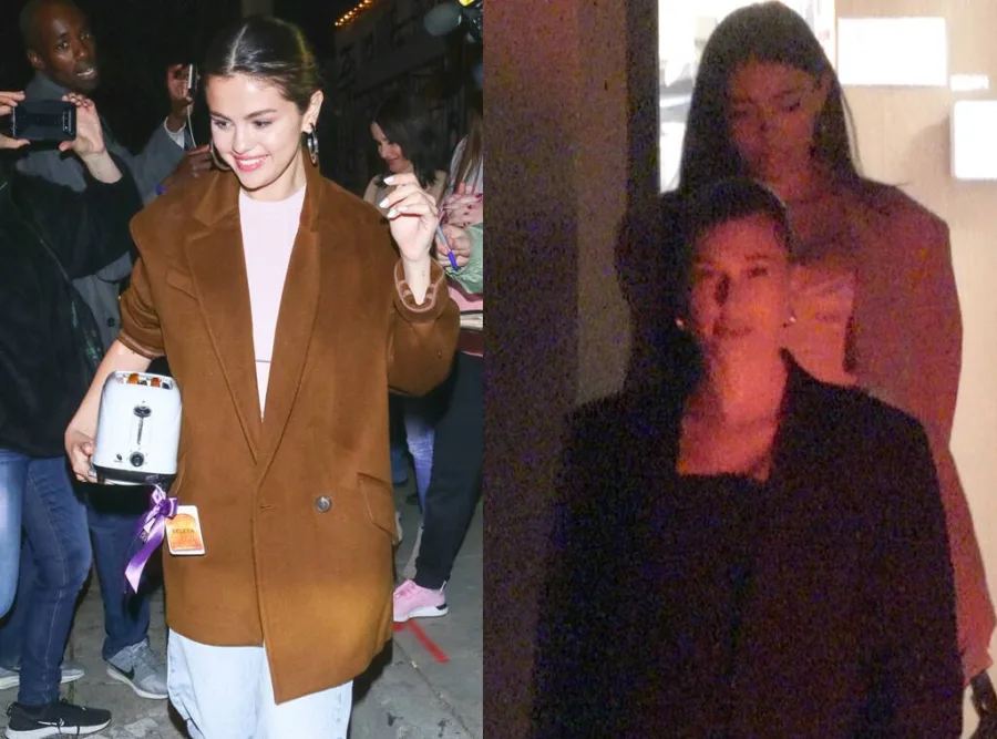 Η Selena Gomez και η Hailey Bieber σε βραδινή έξοδο.