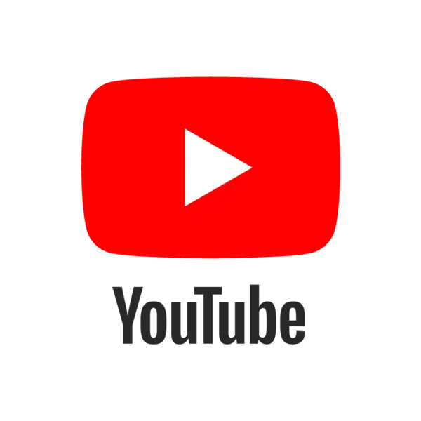 Το λογότυπο του YouTube σε λευκό φόντο.