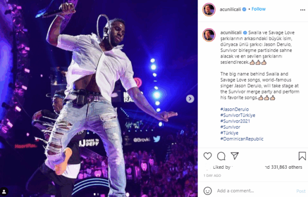 O Jason Derulo θα εμφανιστεί στo party ένωσης του Survivor!