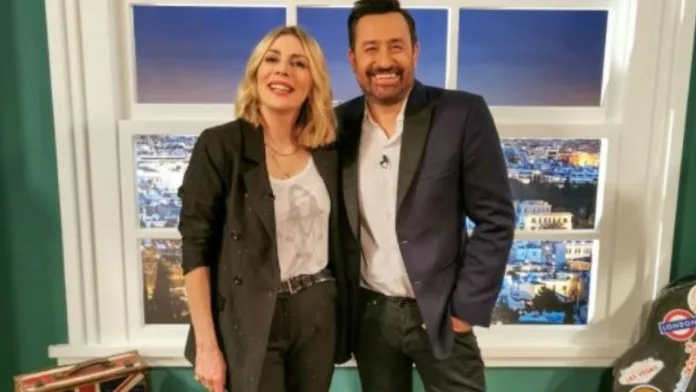 Η Σμαράγδα Καρύδη και ο Θέμης Γεωργαντάς στο πλατό της εκπομπής After Dark.
