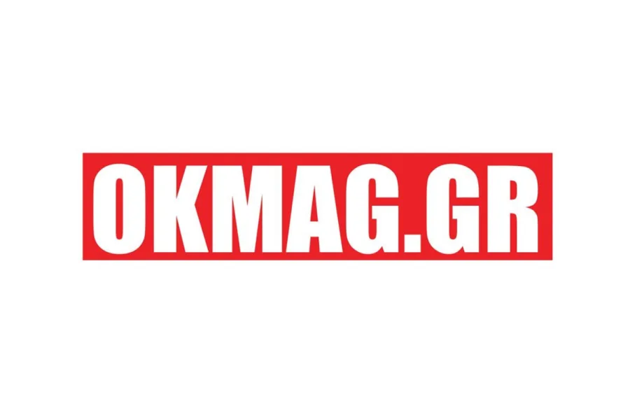 Το λογότυπο του OKMAG.GR σε κόκκινο φόντο