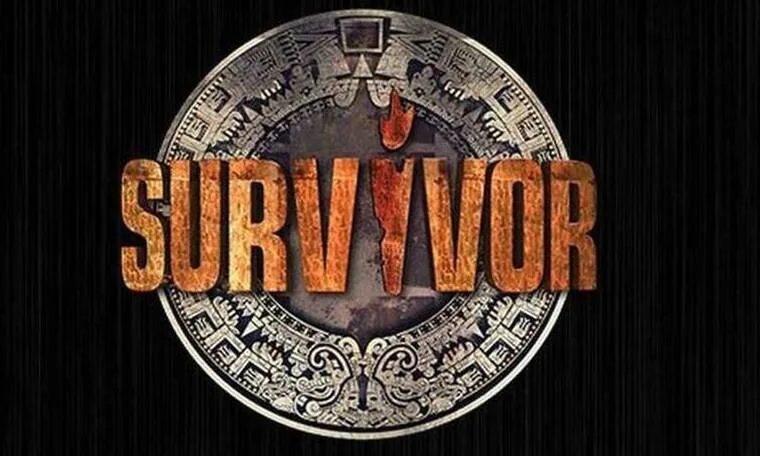 Το λογότυπο του Survivor Greece σε φόντο με αρχαιοπρεπή κυκλικό δίσκο.