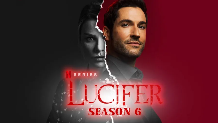 Αφίσα της 6ης σεζόν της σειράς Lucifer με τους δύο πρωταγωνιστές.