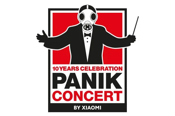 Αφίσα για τη συναυλία 10 χρόνων της Panik Records με σκίτσο μαέστρου που φορά αντιασφυξιογόνο μάσκα.
